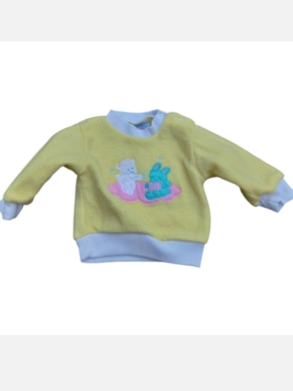 Vintage Hugs & Kisses Clever Tots Yellow Sweatshirt Size 3-6 Months Bunny Bear
